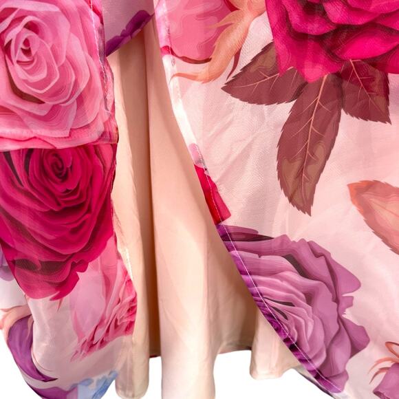 NWT JESSAKAE Pink & Purple Rose Polly Dress Size Medium - Picture 8 of 12